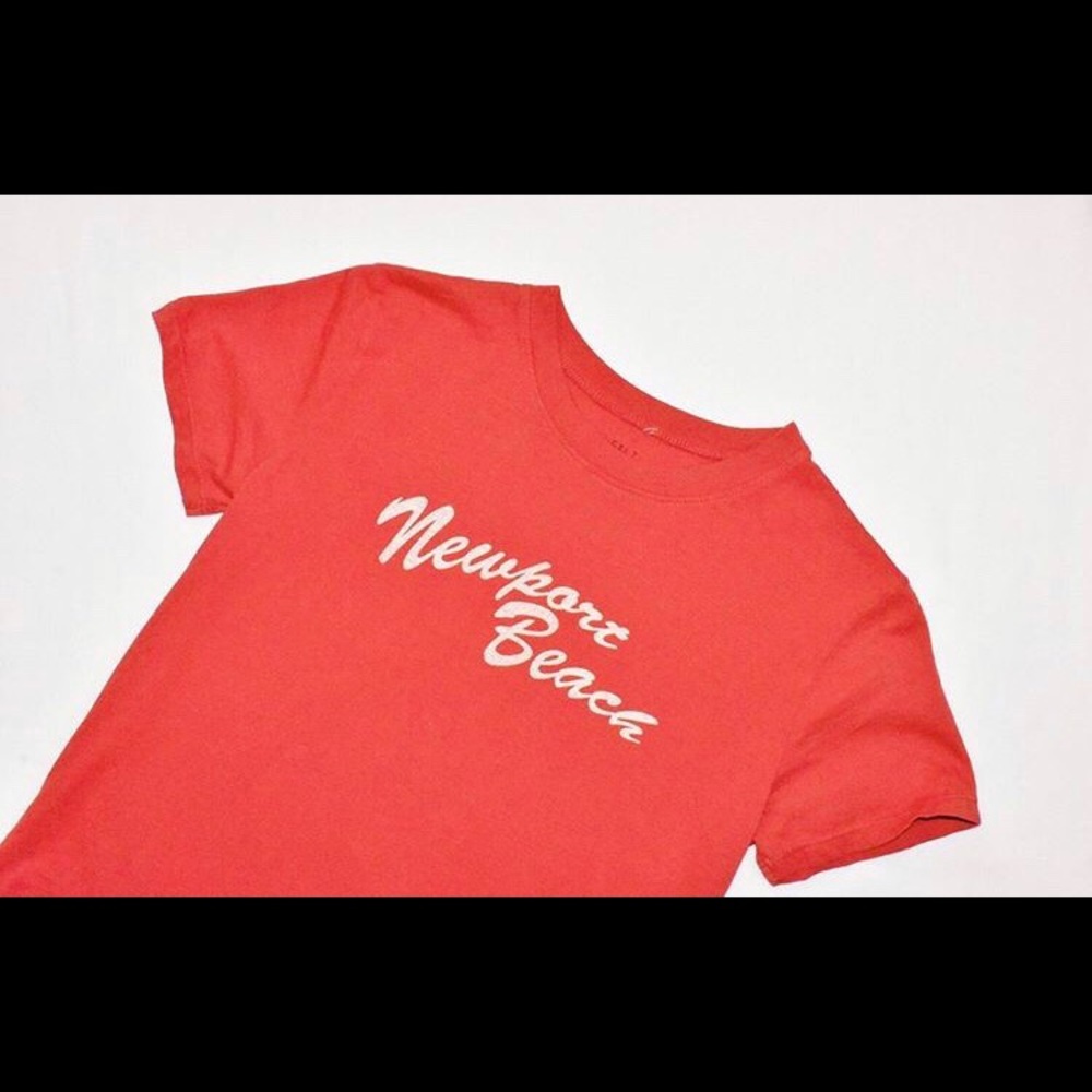 Red/Orange Brandy Melville Newport Beach Tee